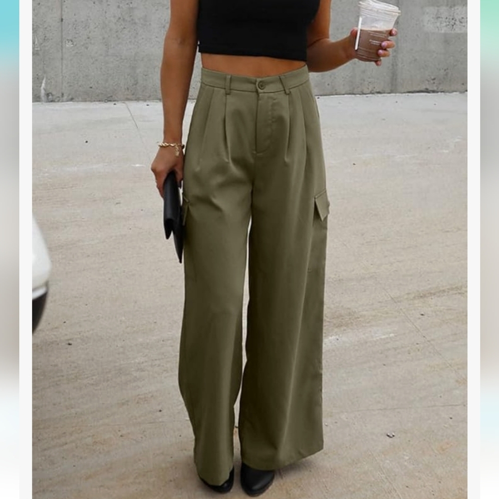 Dokotoo olive wide leg cargo pants